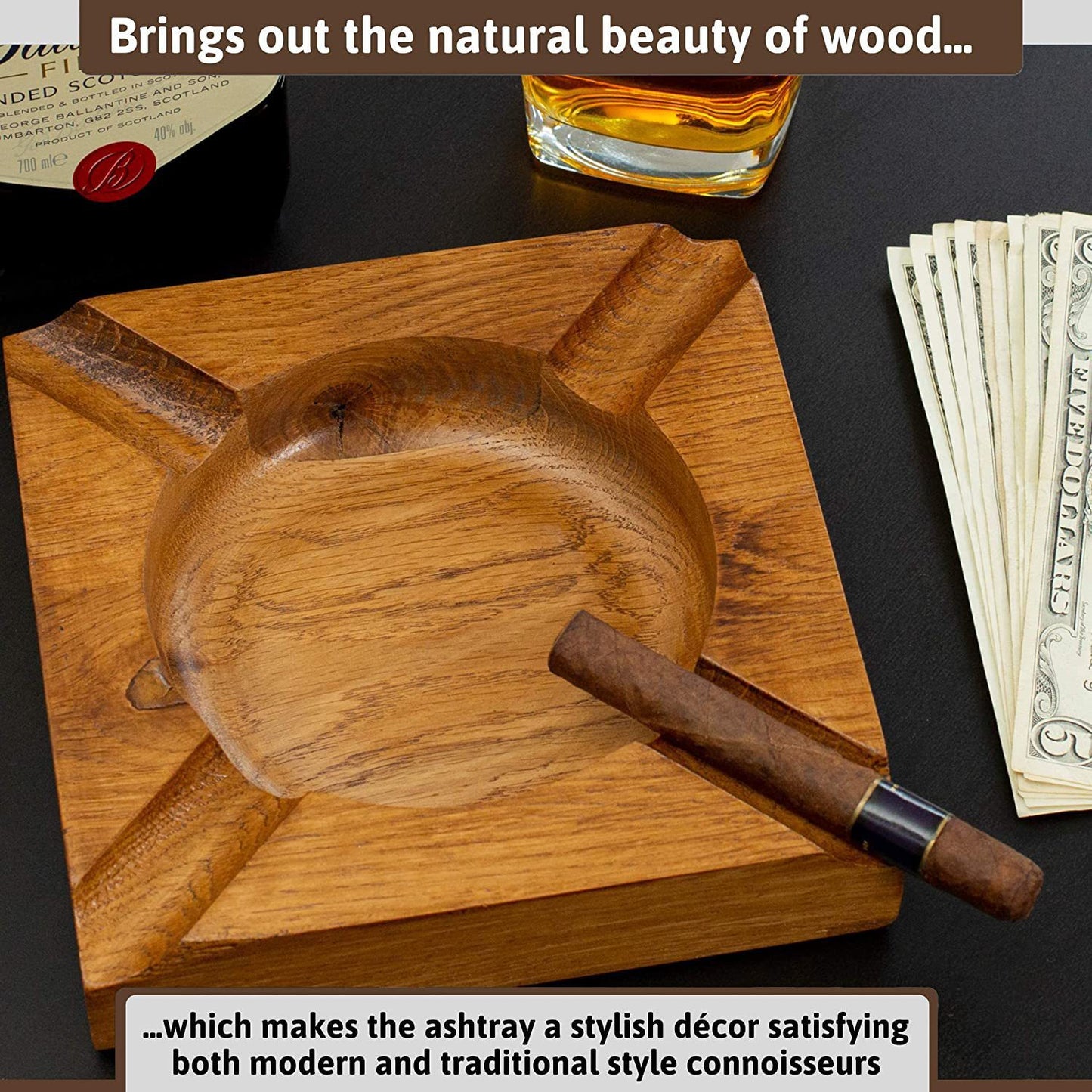 Cigar Ashtray Solid Wood Creative Ornaments