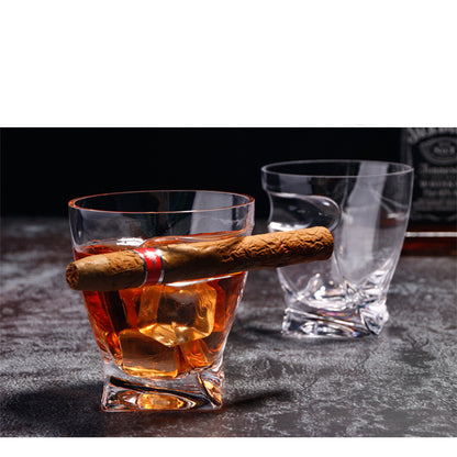 Shaped cigar cup lead-free crystal beer mug