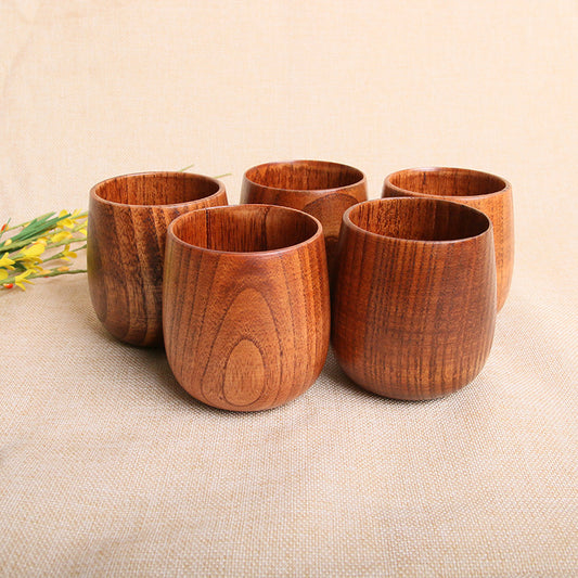 Retro Wooden Wine Glass Pot-bellied Cup Sanguo Cup Tableware