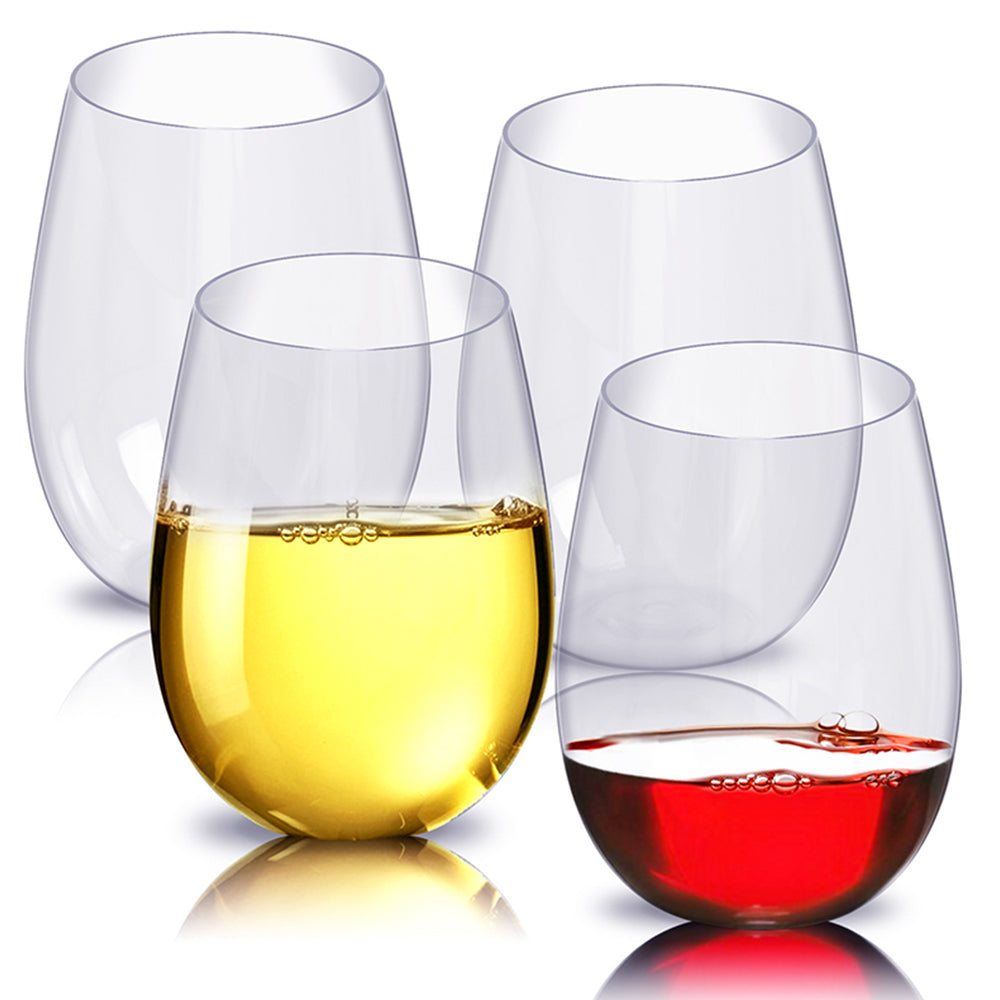 Shatterproof Transparent Plastic Wine Glass Set