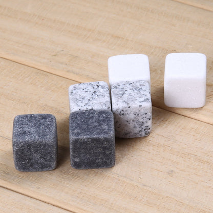 3pcs Natural Whiskey Stones Rock Ice Cube Stone Sipping Whisky Alcohol Cooler Wedding Gift Favor Christmas Bar Cold Glacier Stone