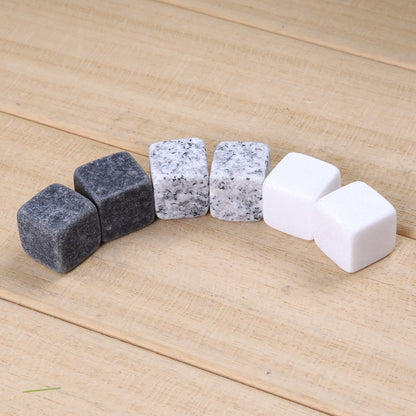 3pcs Natural Whiskey Stones Rock Ice Cube Stone Sipping Whisky Alcohol Cooler Wedding Gift Favor Christmas Bar Cold Glacier Stone