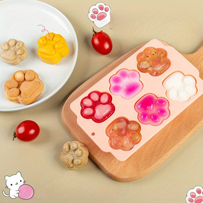 2pcs, Ice Cube Mold, Silicone Cartoon Cat Paw Ice Cube Tray, Multifunctional Chocolate Mold, Mold For Pudding,Jelly,Candy, Whiskey Ice Cube Tray, Ice Trays For Freezer Cocktail Whiskey, Kitchen Accessaries,Apartment Essentials, Party Supplies