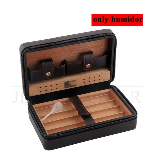 Travel Humidor - Best Portable Leather Travel Cigar Humidifier Gift Box