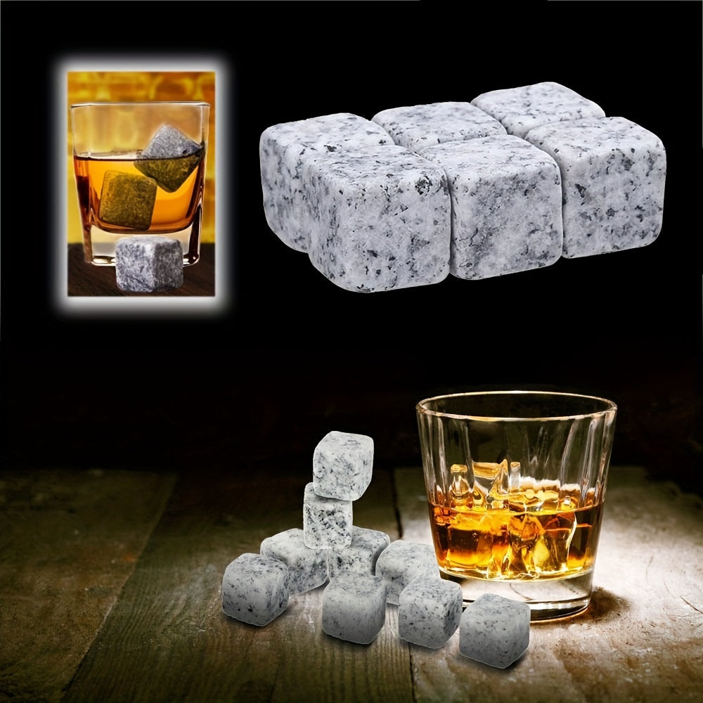 3pcs Natural Whiskey Stones Rock Ice Cube Stone Sipping Whisky Alcohol Cooler Wedding Gift Favor Christmas Bar Cold Glacier Stone