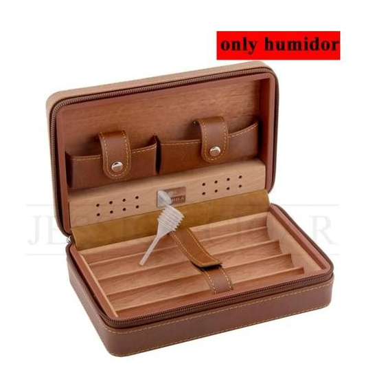 Travel Humidor - Best Portable Leather Travel Cigar Humidifier Gift Box