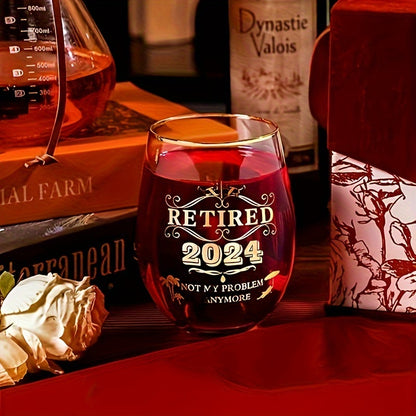 1pc, 2023 Great Retirement Gift Tumbler For Women & Men, This Retirement Stemless Wine Glass Is A Great Gift For Retirement, Going Away, Christmas, Thanksgiving, Fathers Day, Birthday