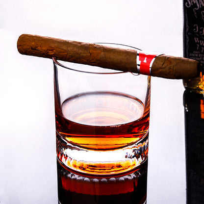 Cigar-Notch Whiskey Glass