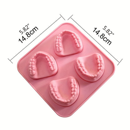 Whiskey Cocktail Ice Maker Easy-release Tooth Silicone Mold Dishwasher Safe Funny Teeth Shape Novelty