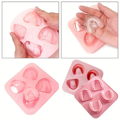 Whiskey Cocktail Ice Maker Easy-release Tooth Silicone Mold Dishwasher Safe Funny Teeth Shape Novelty