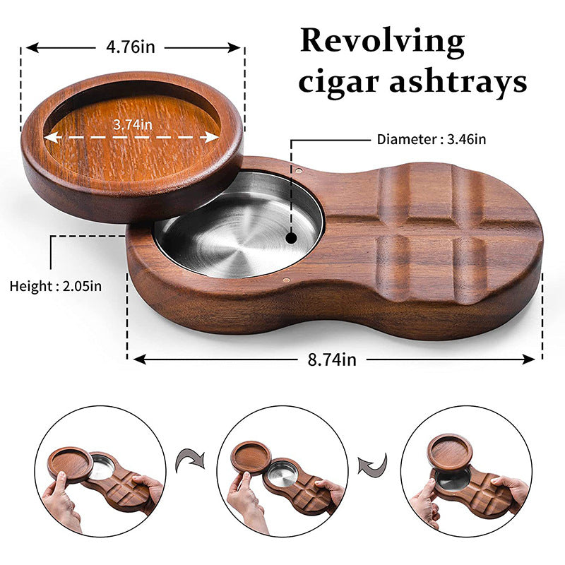 Cigar Ashtray Solid Wood Creative Ornaments