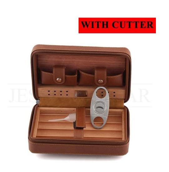 Travel Humidor - Best Portable Leather Travel Cigar Humidifier Gift Box