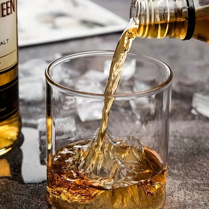 1pc, 3D Whisky Glass, Mountain Inside Whisky Glasses, Tea Cups, Stylish Glassware, For Scotch Bourbon, Whisky, Cocktail, Cognac, Vodka, Gin Tequila Liquor, Home Decor, Home Kitchen Items, Unique Gifts For Men, Father's Day Gifts