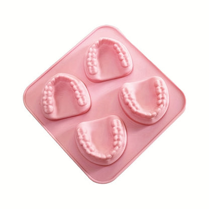 Whiskey Cocktail Ice Maker Easy-release Tooth Silicone Mold Dishwasher Safe Funny Teeth Shape Novelty