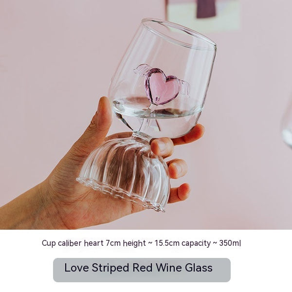 Wings of Love Wine Glass