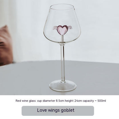 Wings of Love Wine Glass