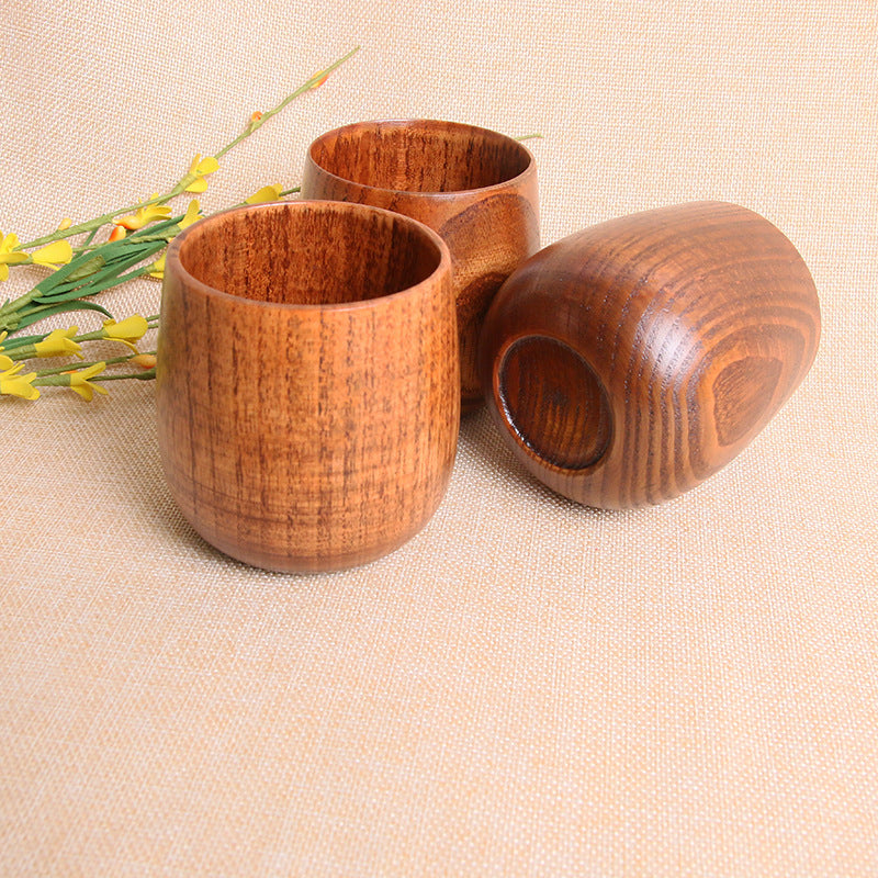 Retro Wooden Wine Glass Pot-bellied Cup Sanguo Cup Tableware