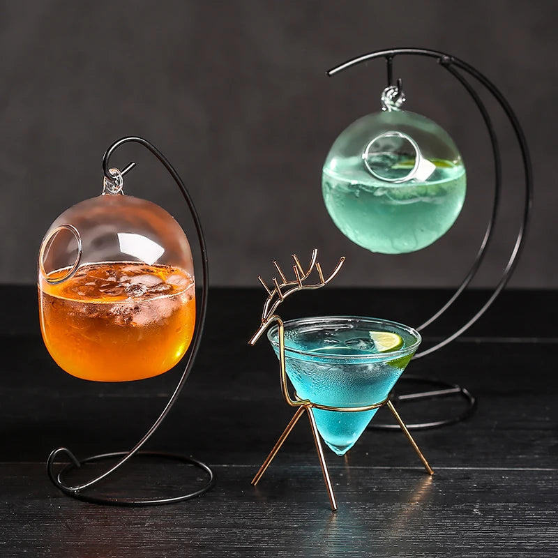 Iron Cocktail Glass Personality Western Restaurant Wine Glass Creative Hanging Glass Hanging Bottle Cold Drink Cup