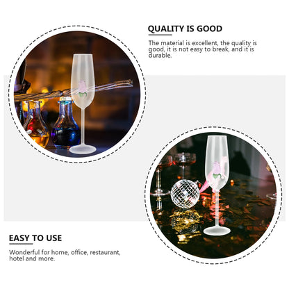 1Pc European Style Rose Crystal Glass Goblet Rose Champagne Cup Exquisite Glass Crystal Goblet Champagne Cup Red Wine Glass Bar