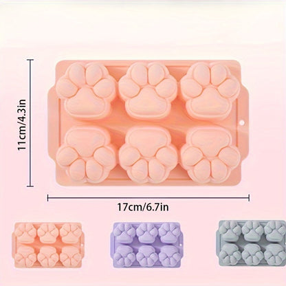 2pcs, Ice Cube Mold, Silicone Cartoon Cat Paw Ice Cube Tray, Multifunctional Chocolate Mold, Mold For Pudding,Jelly,Candy, Whiskey Ice Cube Tray, Ice Trays For Freezer Cocktail Whiskey, Kitchen Accessaries,Apartment Essentials, Party Supplies