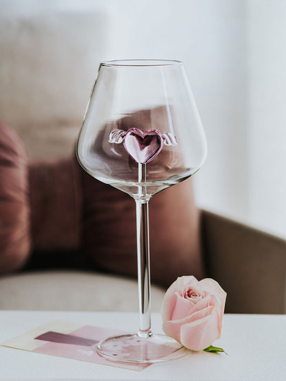 Wings of Love Wine Glass