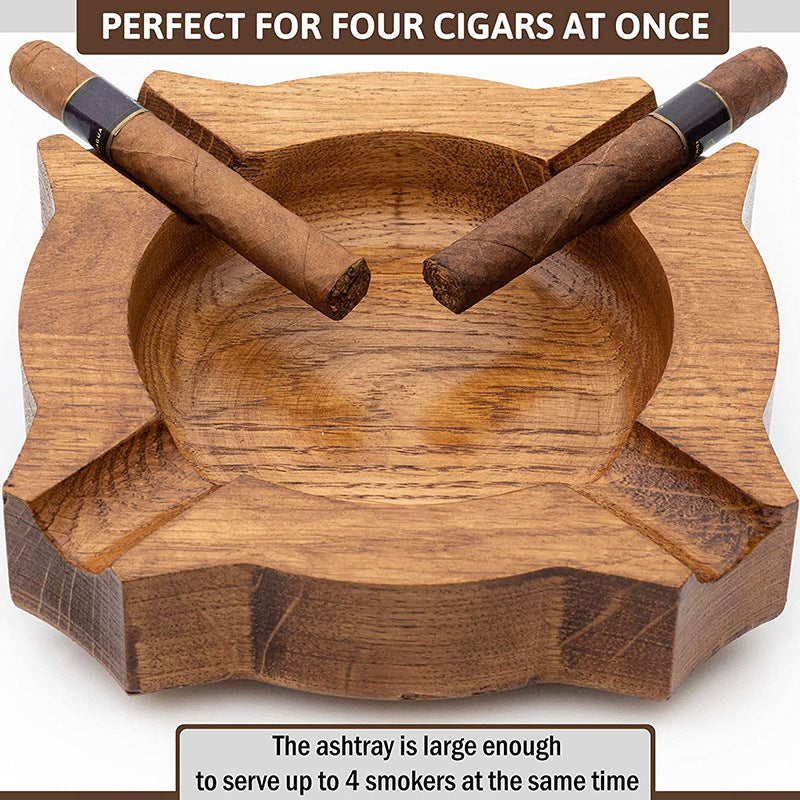 Cigar Ashtray Solid Wood Creative Ornaments