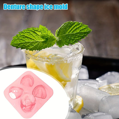 Whiskey Cocktail Ice Maker Easy-release Tooth Silicone Mold Dishwasher Safe Funny Teeth Shape Novelty