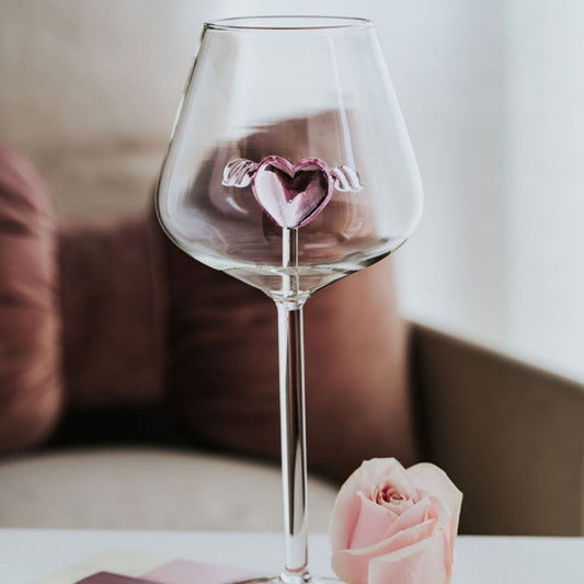 Wings of Love Wine Glass