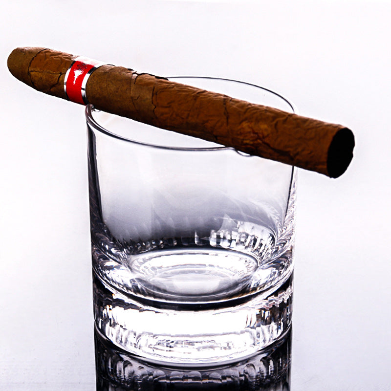 Cigar-Notch Whiskey Glass