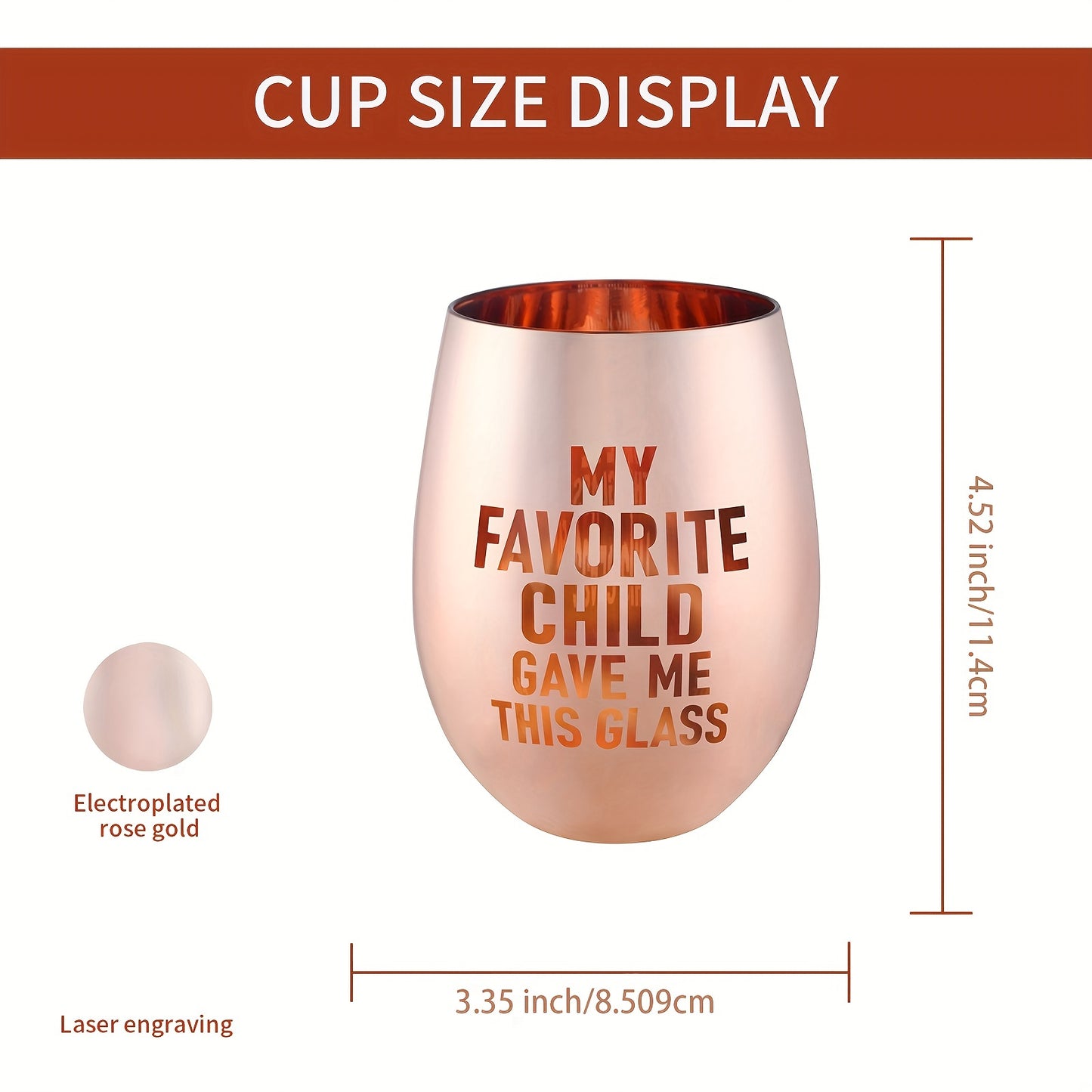 1pc, Mother's Day Cup, Rose Golden Water Cup, MY FAVORITE CHILD GAVE ME THIS GLASS Coffee Cups, Summer Winter Drinkware, Home Kitchen Items, Mothers Day Gifts