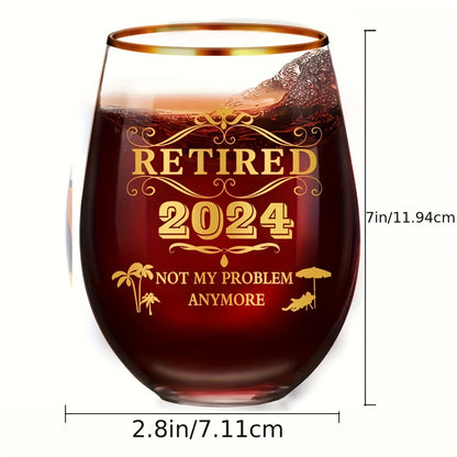 1pc, 2023 Great Retirement Gift Tumbler For Women & Men, This Retirement Stemless Wine Glass Is A Great Gift For Retirement, Going Away, Christmas, Thanksgiving, Fathers Day, Birthday