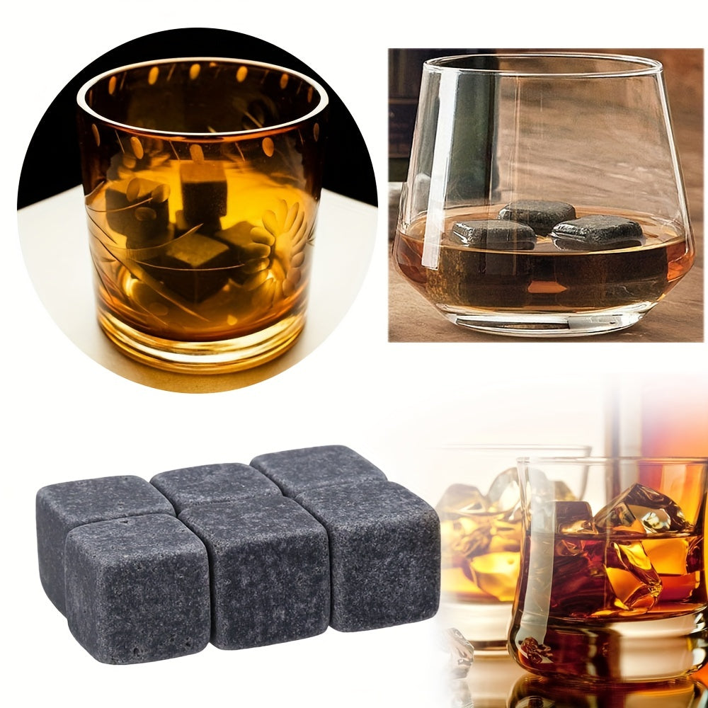 3pcs Natural Whiskey Stones Rock Ice Cube Stone Sipping Whisky Alcohol Cooler Wedding Gift Favor Christmas Bar Cold Glacier Stone