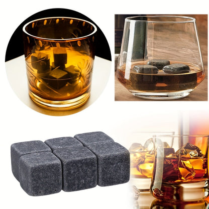 3pcs Natural Whiskey Stones Rock Ice Cube Stone Sipping Whisky Alcohol Cooler Wedding Gift Favor Christmas Bar Cold Glacier Stone