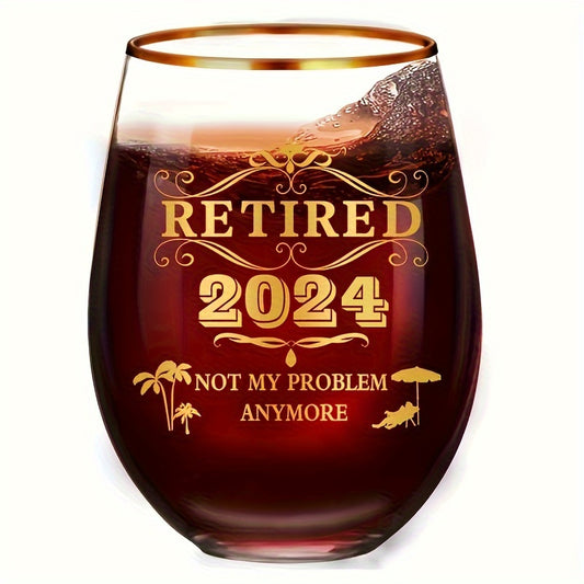 1pc, 2023 Great Retirement Gift Tumbler For Women & Men, This Retirement Stemless Wine Glass Is A Great Gift For Retirement, Going Away, Christmas, Thanksgiving, Fathers Day, Birthday