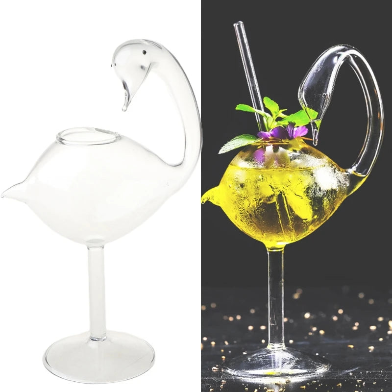 Red Wine Goblet Wine Cocktail Glasses 180ml Swan Shape Wine Glass Party Barware Drinkware