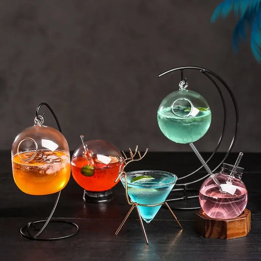 Iron Cocktail Glass Personality Western Restaurant Wine Glass Creative Hanging Glass Hanging Bottle Cold Drink Cup